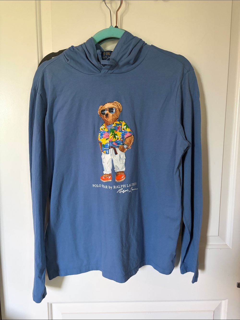 Ralph Lauren Blue Bear Graphic Hoodie Shirt